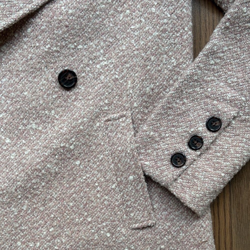Badgley Mischka Textured Blush Pink Pea Coat size XS - Picture 11 of 13